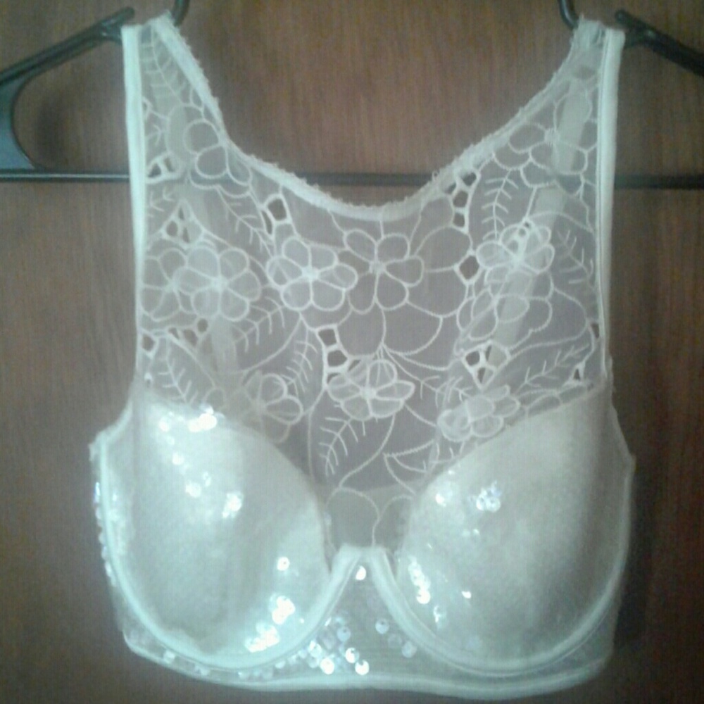 Victoria's Secret white high-neck bra